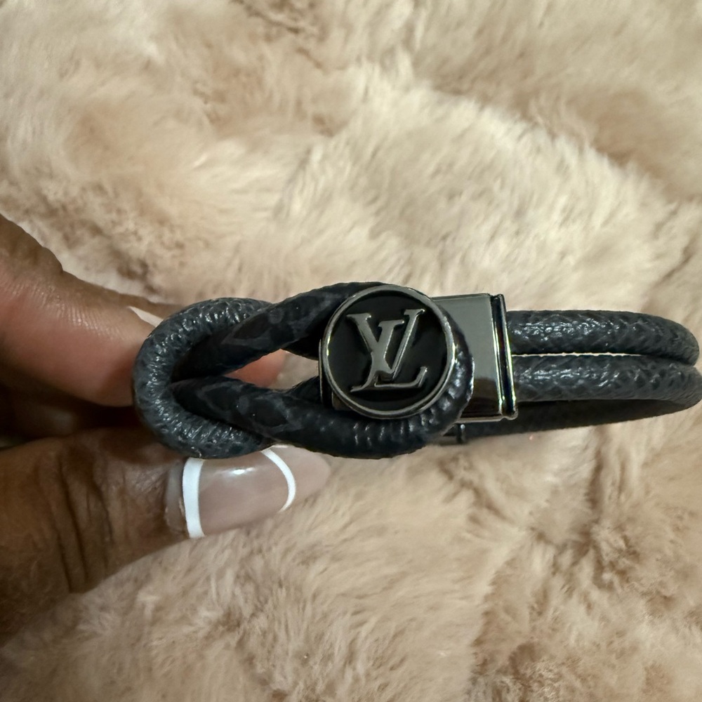 Louis Vuitton Black Double Loop Bracelet